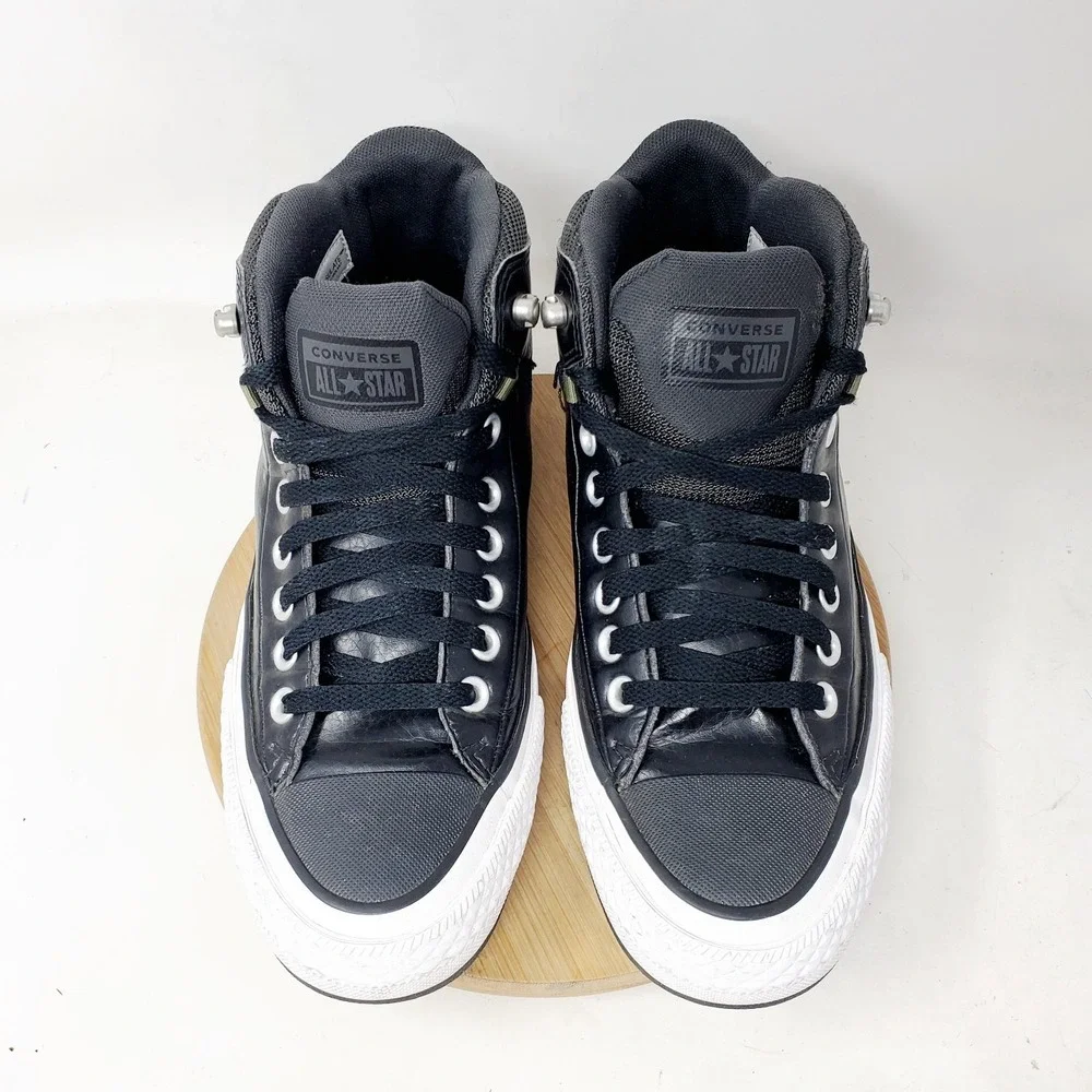 Converse Chuck Taylor All Star Street Boot Shoes Mens 8 Black Leather Sneaker - Picture 4 of 13